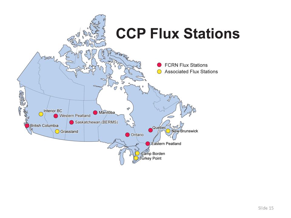 Slide 15 Fluxnet-Canada: Canadian Carbon Program (CCP):