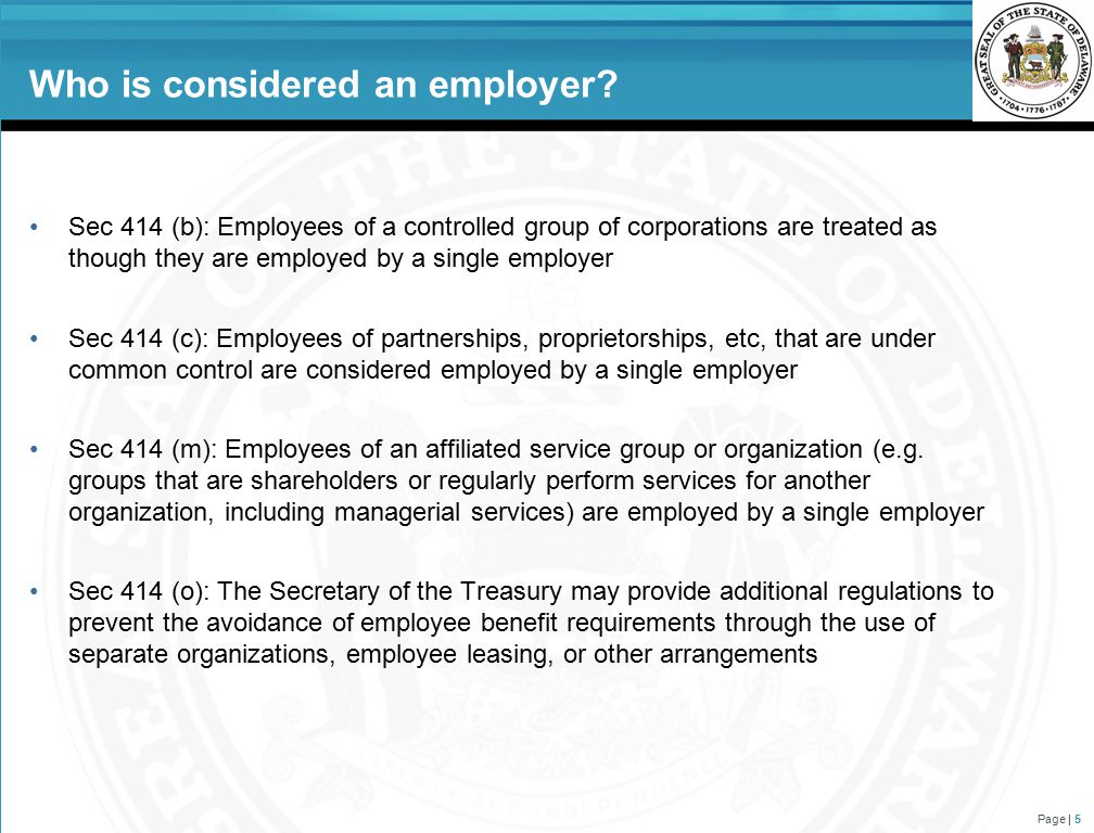 Who is considered an employer.