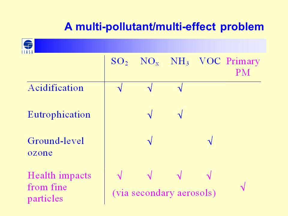 A multi-pollutant/multi-effect problem