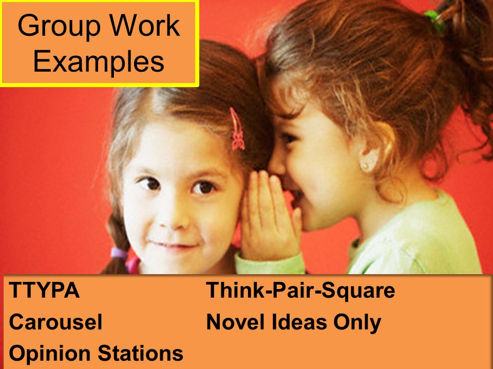 TTYPAThink-Pair-Square CarouselNovel Ideas Only Opinion Stations Group Work Examples