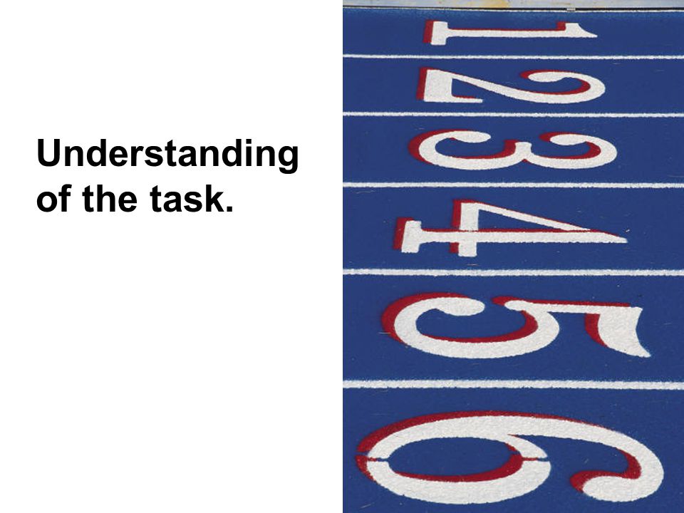 Understanding of the task.