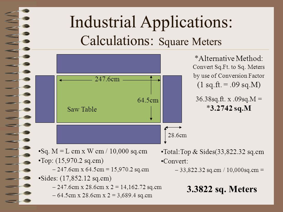 Industrial Skills Area: Descriptions, Calculations & Industrial  Applications. - ppt download