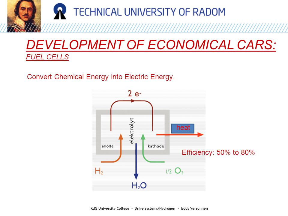 DEVELOPMENT OF ECONOMICAL CARS: FUEL CELLS Convert Chemical Energy into Electric Energy.