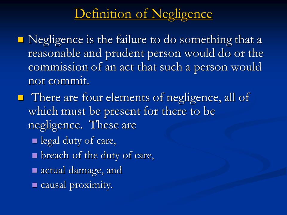 Negligence meaning