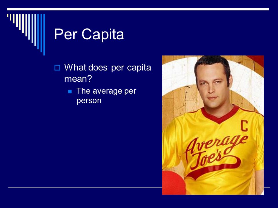 Per Capita  What does per capita mean The average per person