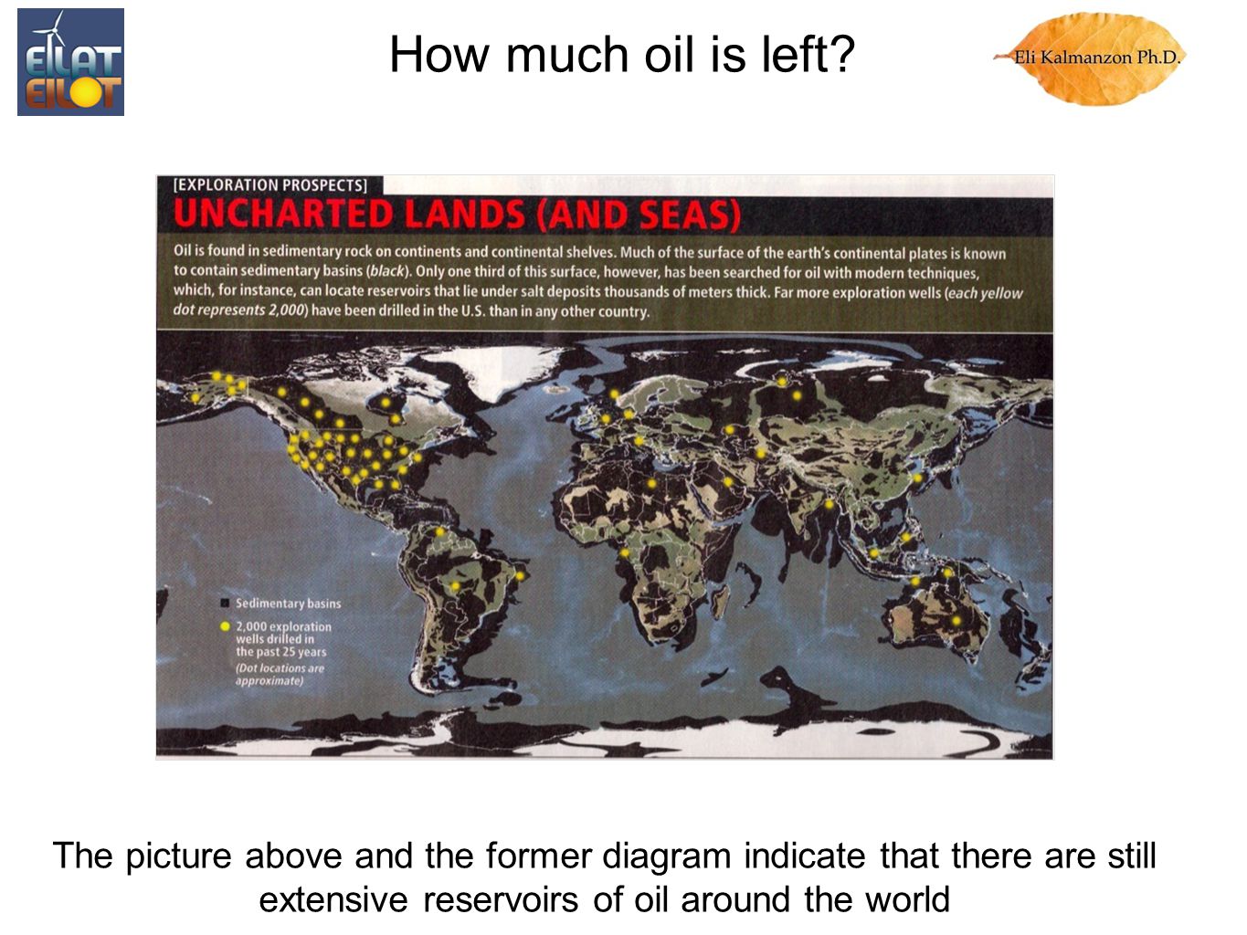 The picture above and the former diagram indicate that there are still extensive reservoirs of oil around the world