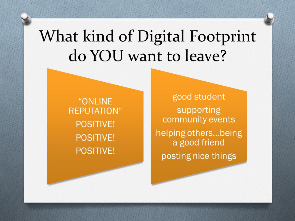 What kind of Digital Footprint do YOU want to leave.
