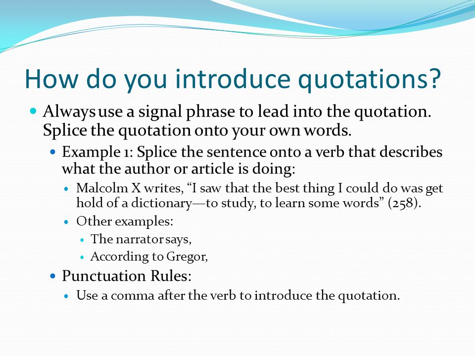 how to introduce a quote in a sentence how to introduce a quote in a sentence