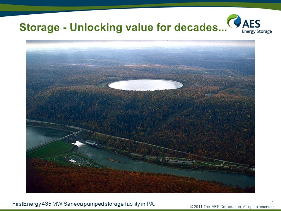 © 2011 The AES Corporation, All rights reserved. Storage - Unlocking value for decades...