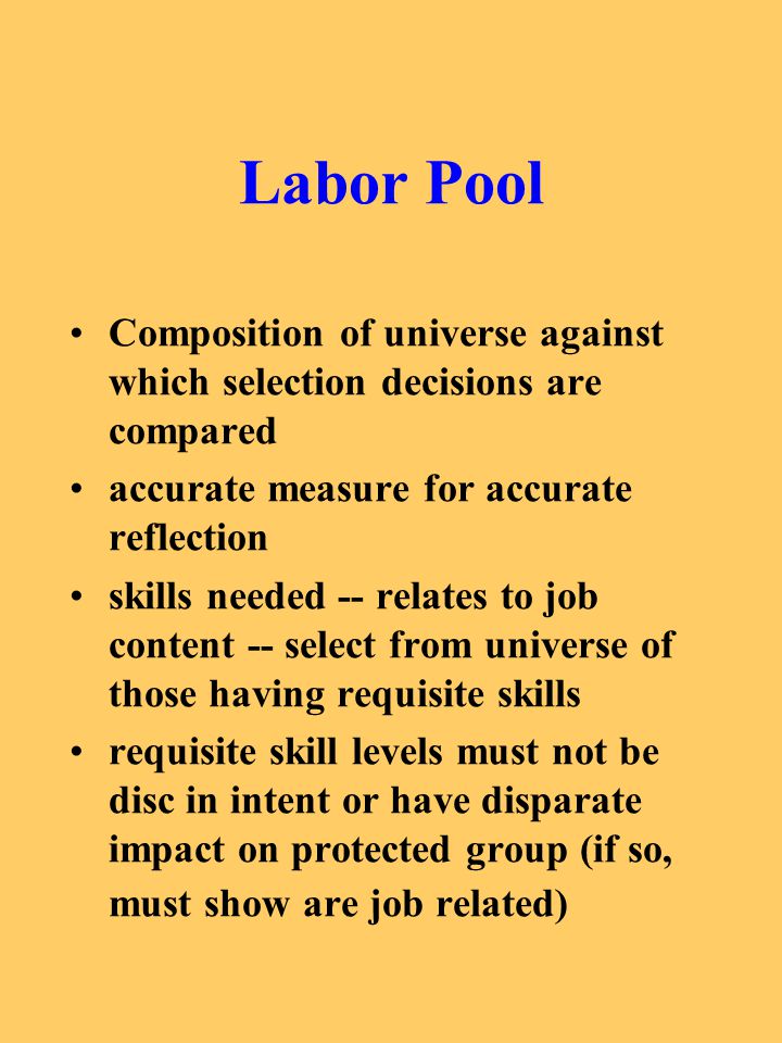 Labor Market Definition Measures of Availability 3 Dimensions of ...