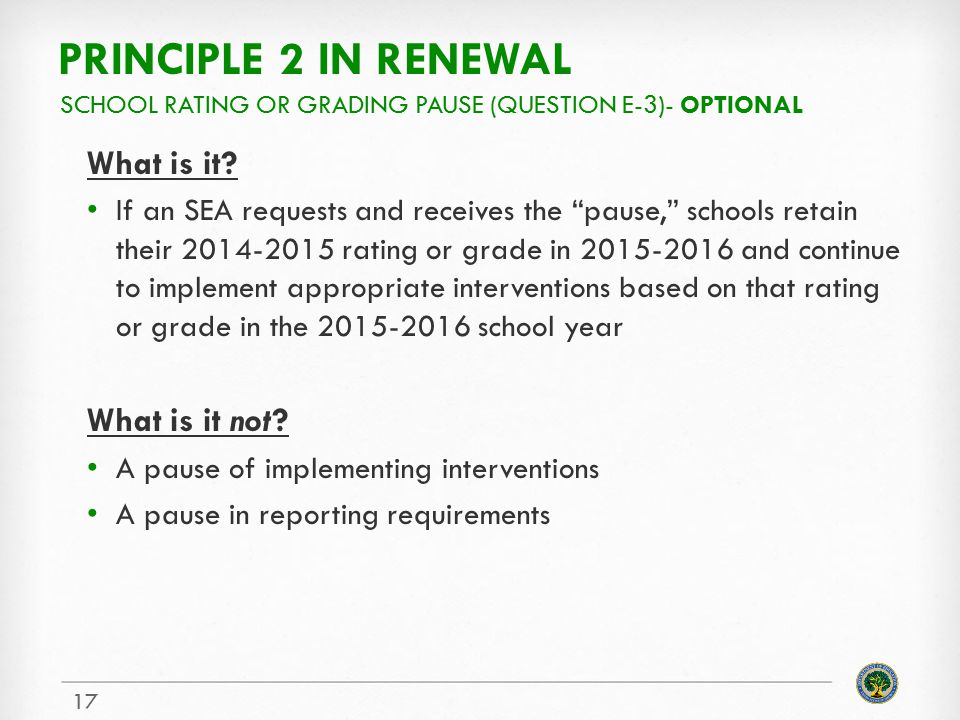 PRINCIPLE 2 IN RENEWAL What is it.