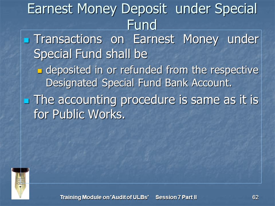 Earnest Money Chart Of Accounts