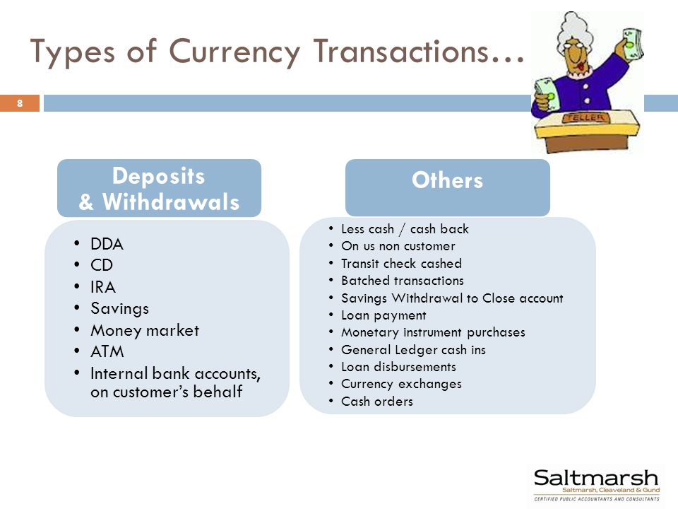 Currency transactions