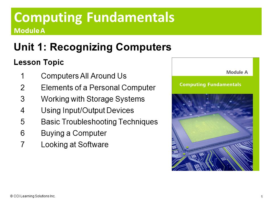 Computing Fundamentals Module A © CCI Learning Solutions Inc.