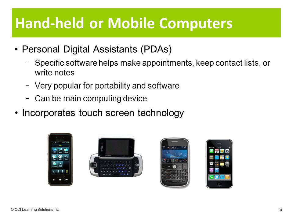 Hand-held or Mobile Computers © CCI Learning Solutions Inc.
