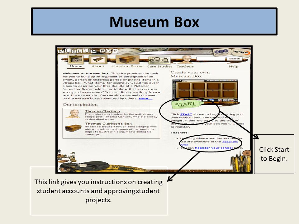 Museum Box Click Start to Begin.