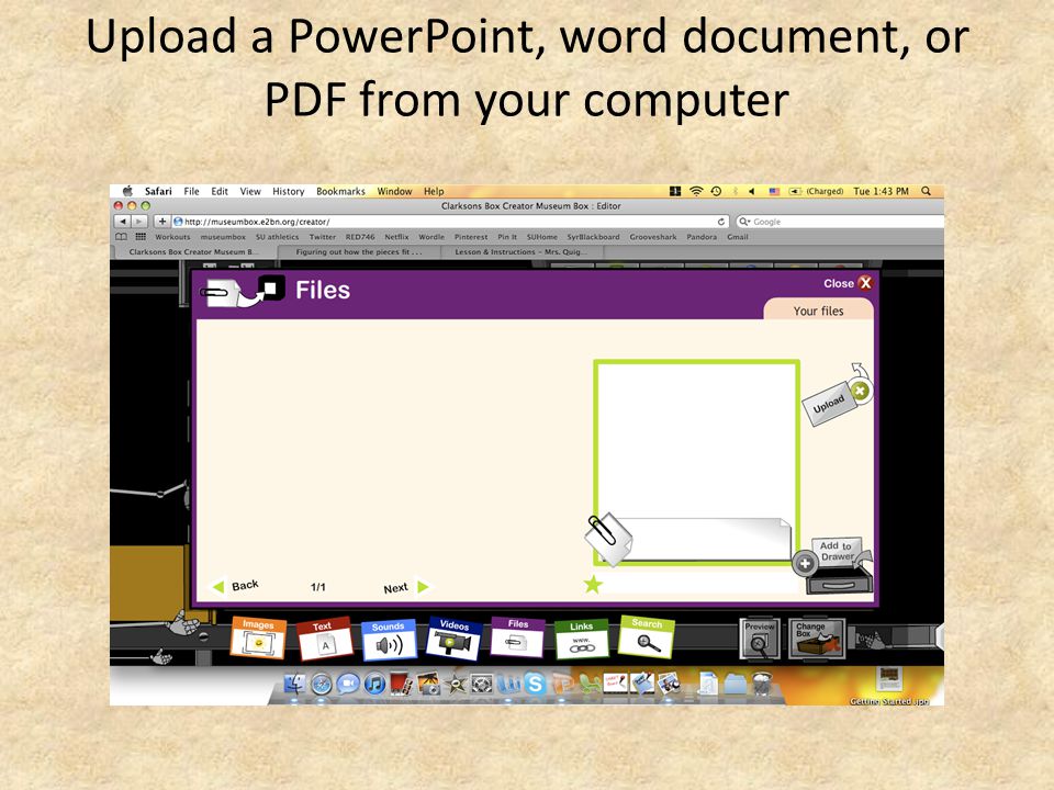 Upload a PowerPoint, word document, or PDF from your computer