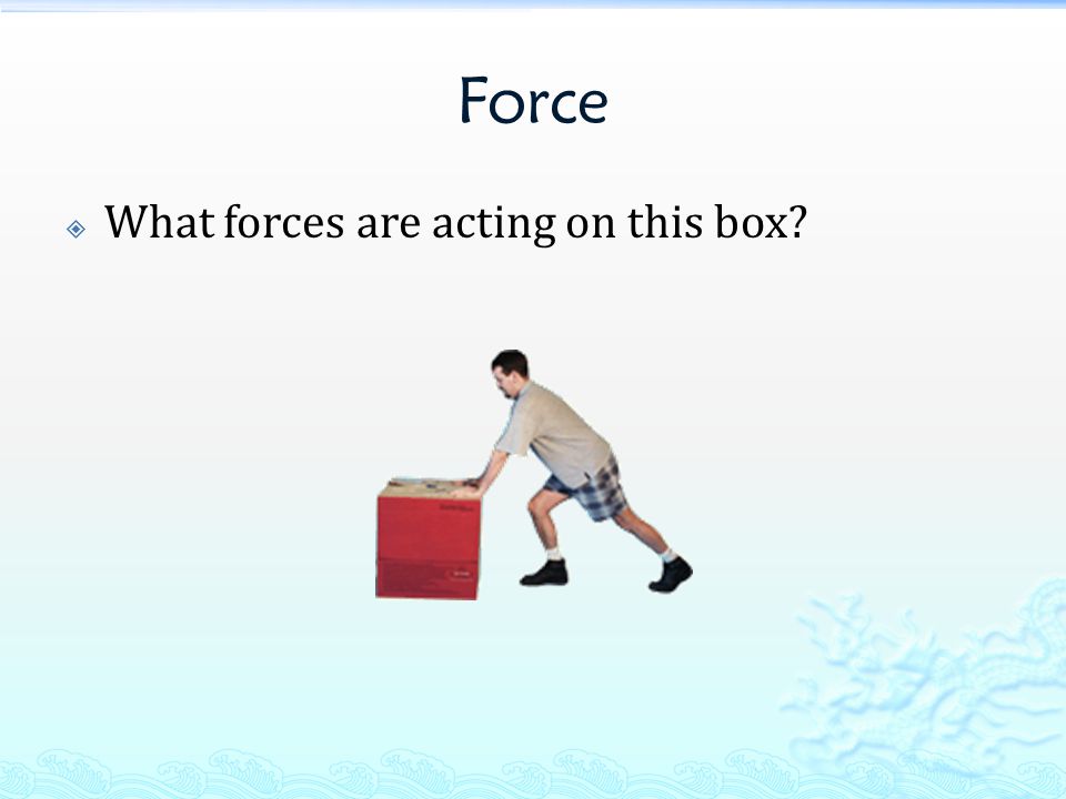 Force  What forces are acting on this box