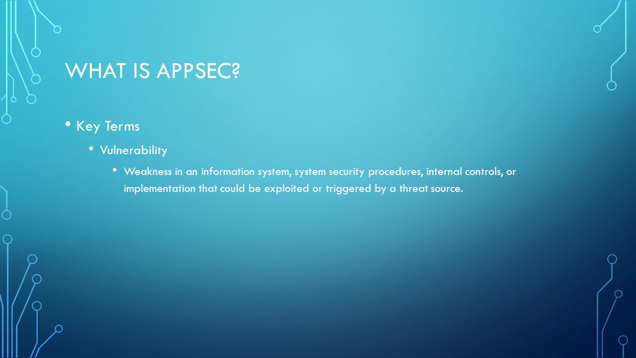 WHAT IS APPSEC.