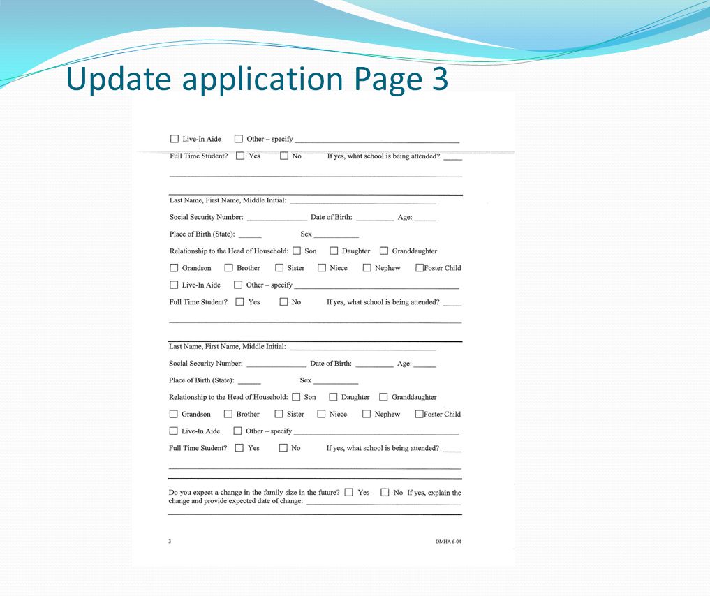 Update application Page 3