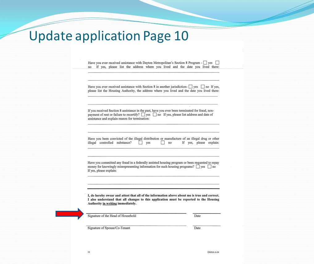 Update application Page 10