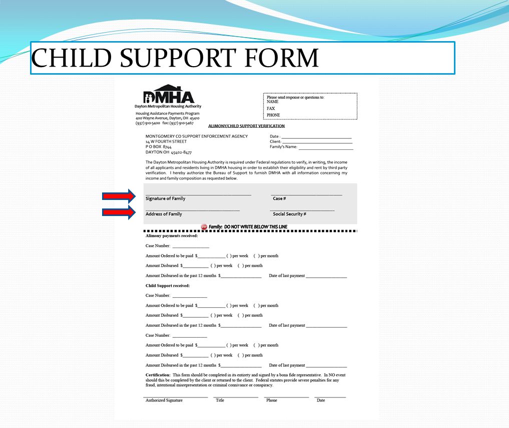 CHILD SUPPORT FORM