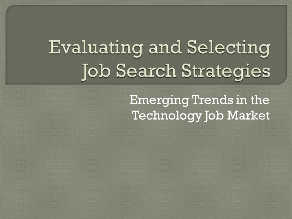 Emerging Trends in the Technology Job Market