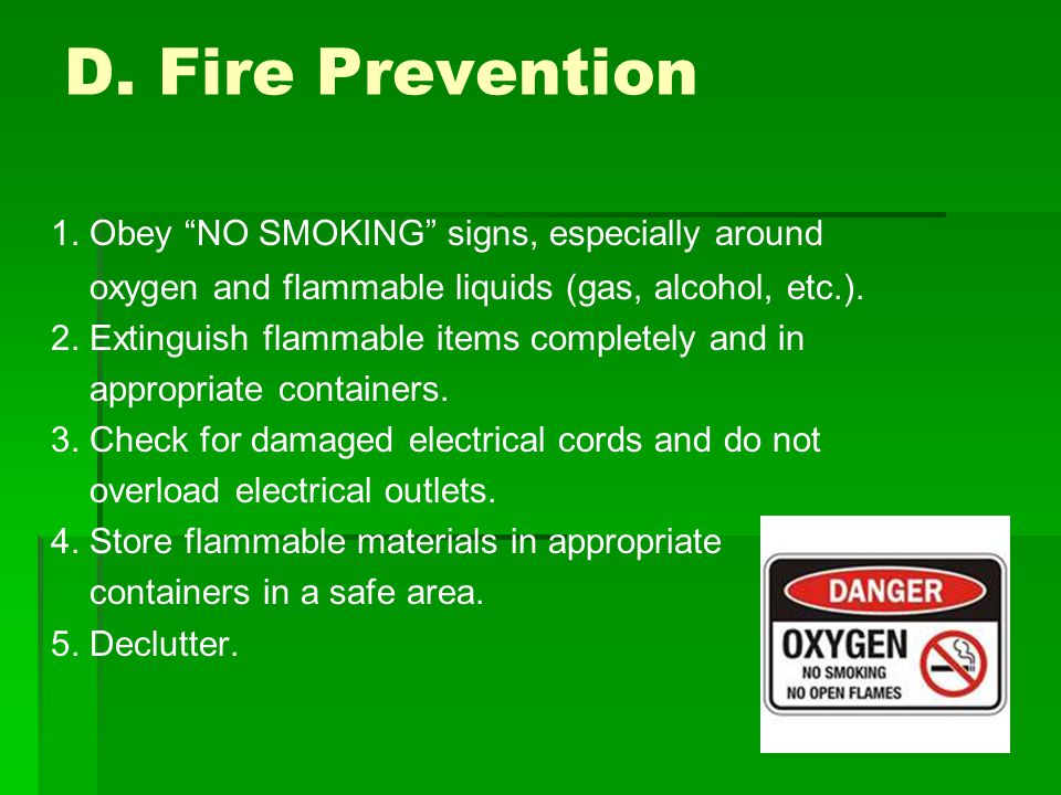 D. Fire Prevention 1.