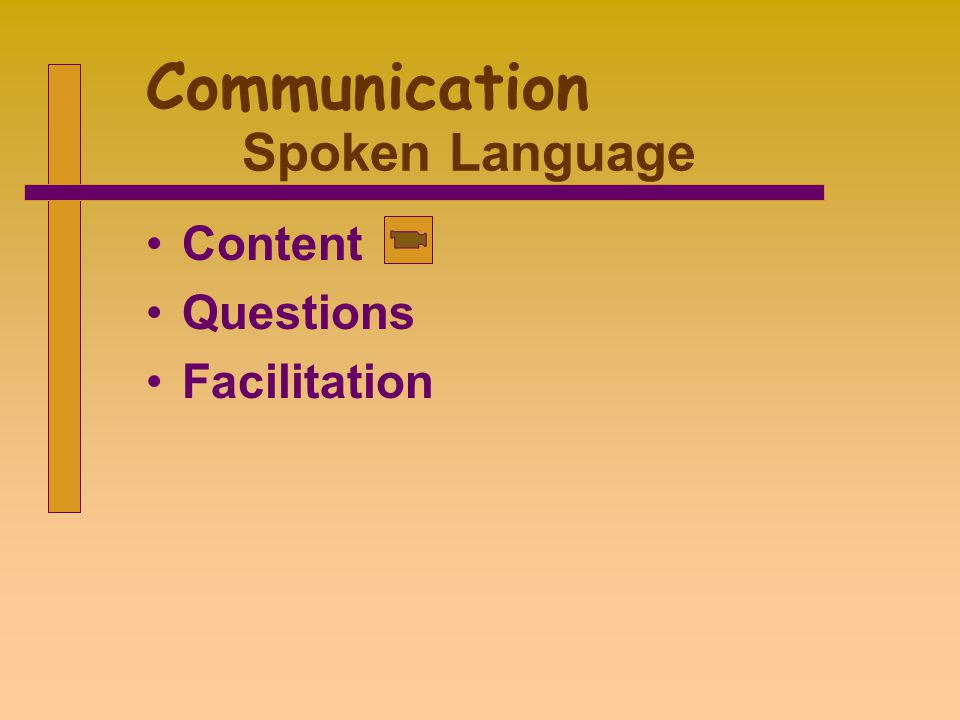 Communication Spoken Language Content Questions Facilitation