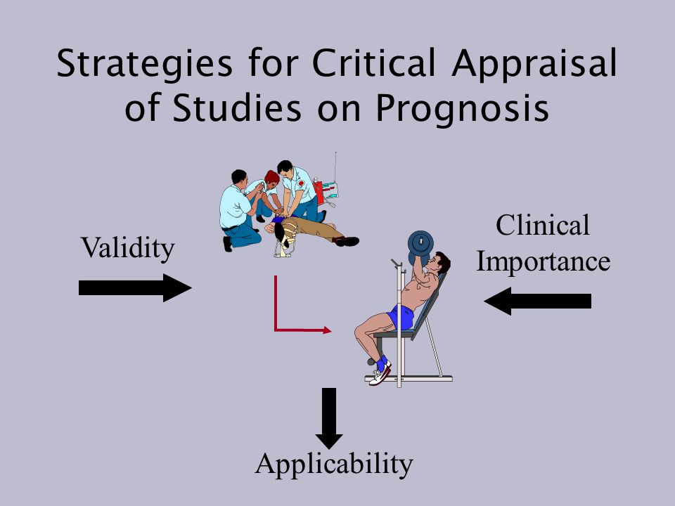 Strategies for Critical Appraisal of Studies on Prognosis Clinical Importance Validity Applicability