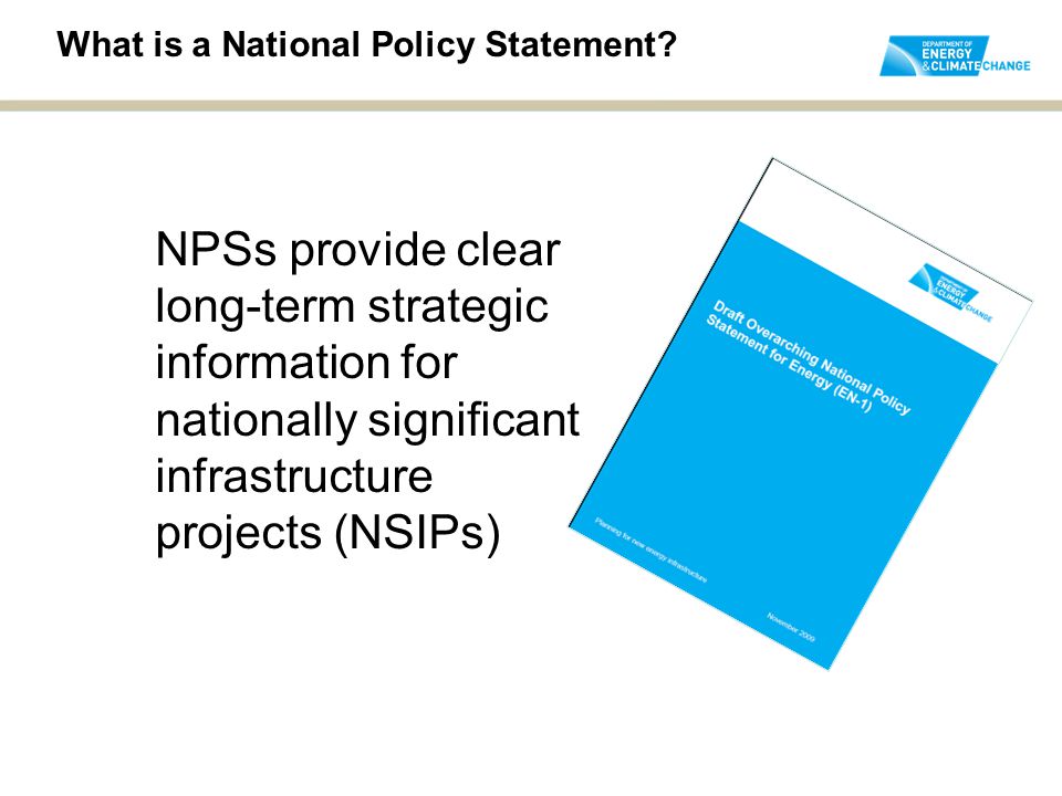What is a National Policy Statement.
