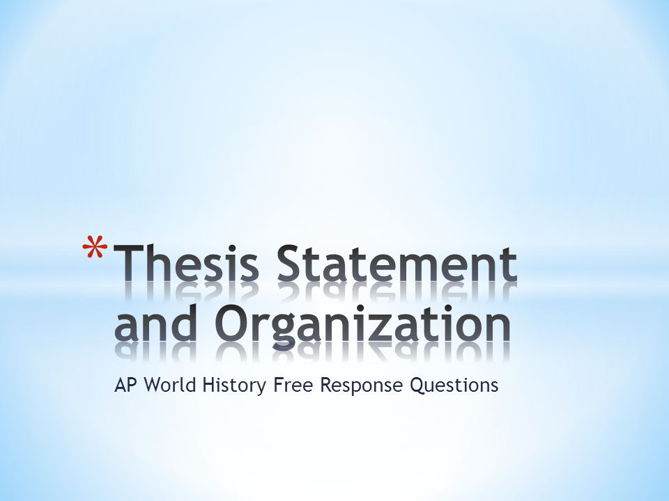AP World History Free Response Questions