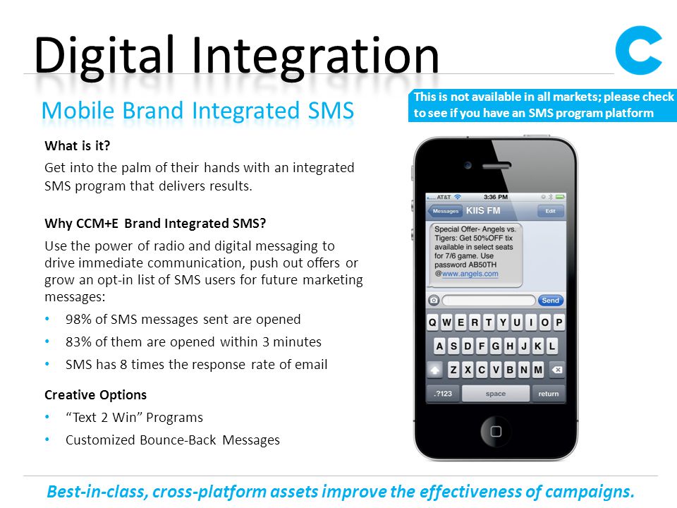 What is it. Get into the palm of their hands with an integrated SMS program that delivers results.