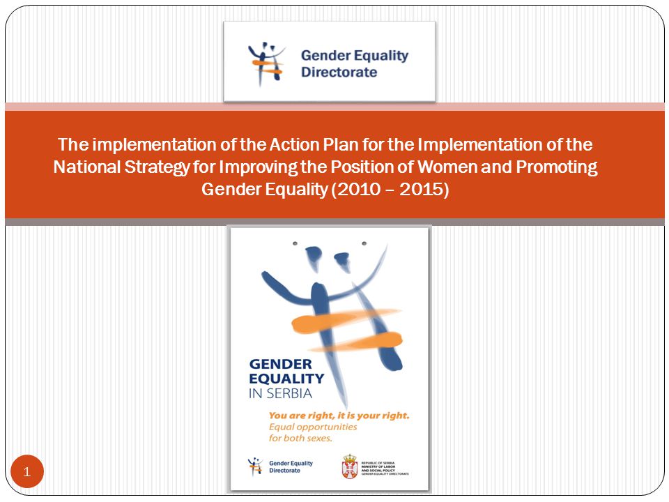 1 The implementation of the Action Plan for the Implementation of the National Strategy for Improving the Position of Women and Promoting Gender Equality (2010 – 2015)