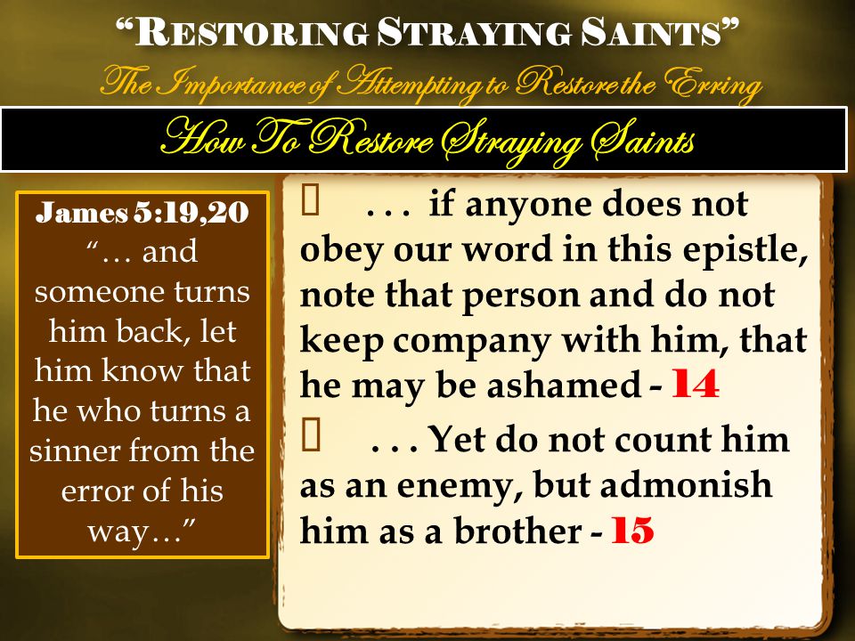 How To Restore Straying Saints ✦...