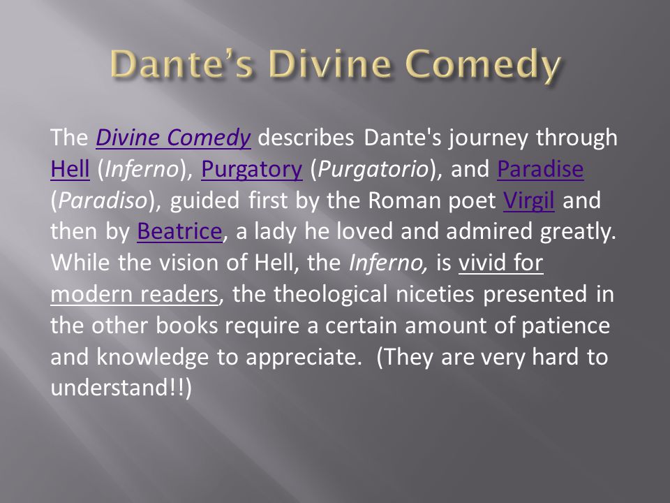 Summary of The Divine Comedy: Inferno, Purgatorio, Paradiso