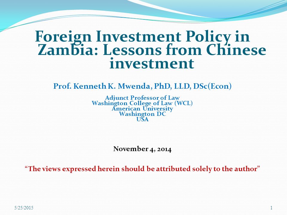 foreign investment policy in zambia