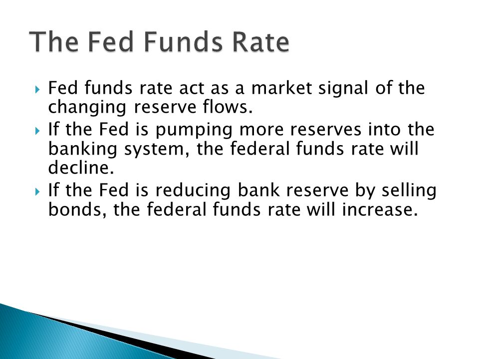  Fed funds rate act as a market signal of the changing reserve flows.