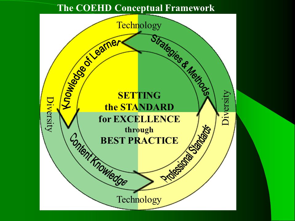 SETTING the STANDARD for EXCELLENCE through BEST PRACTICE Technology Diversity The COEHD Conceptual Framework