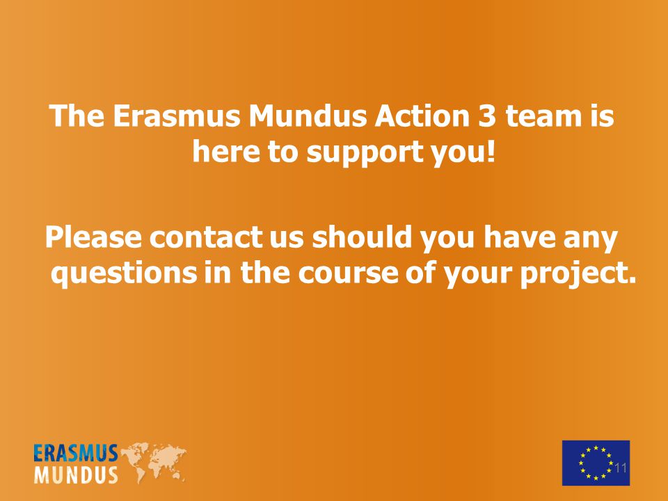 The Erasmus Mundus Action 3 team is here to support you.
