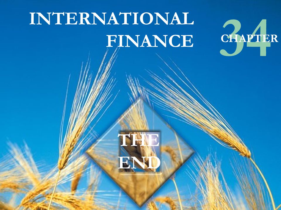 INTERNATIONAL FINANCE 34 CHAPTER THE END