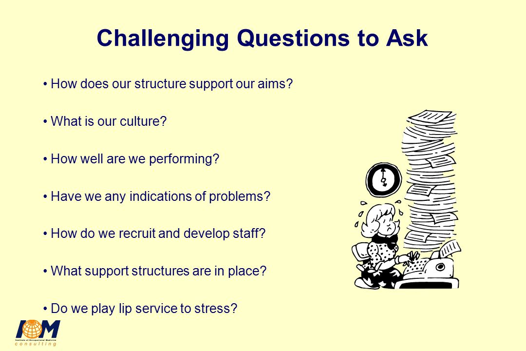 Challenging Questions to Ask How does our structure support our aims.