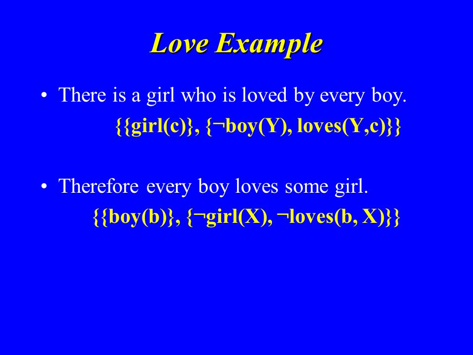 Love Example There is a girl who is loved by every boy.