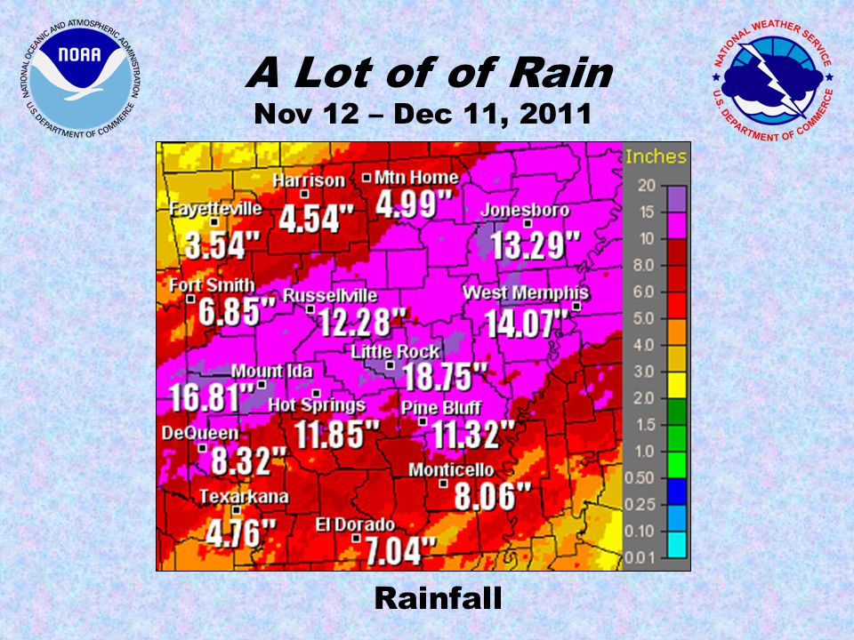 A Lot of of Rain Nov 12 – Dec 11, 2011 Rainfall