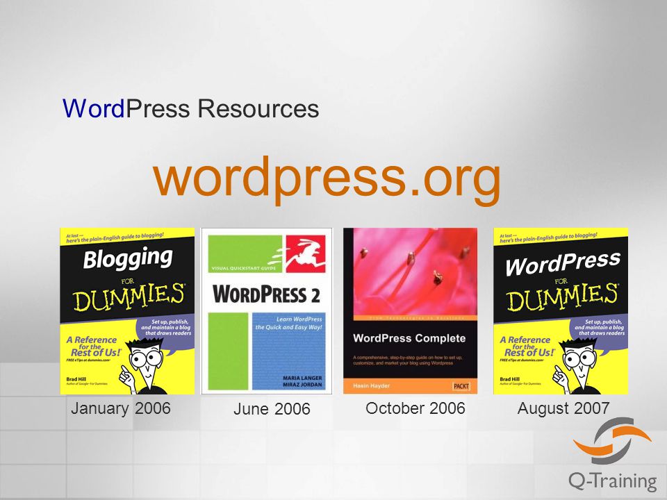 WordPress Resources June 2006 October 2006January 2006August 2007 wordpress.org