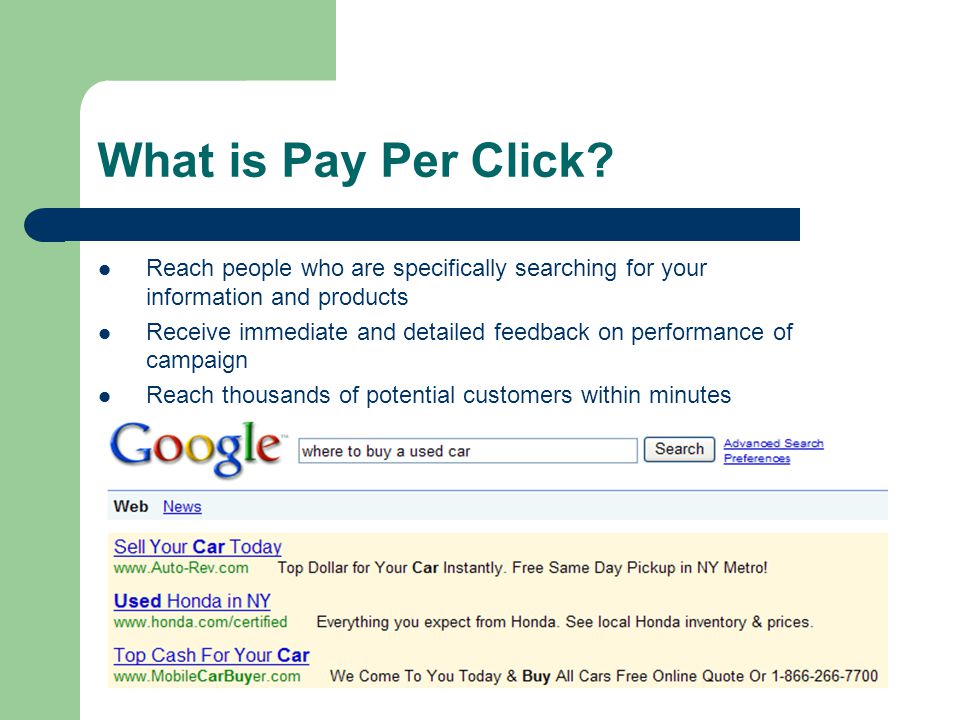 What is Pay Per Click.