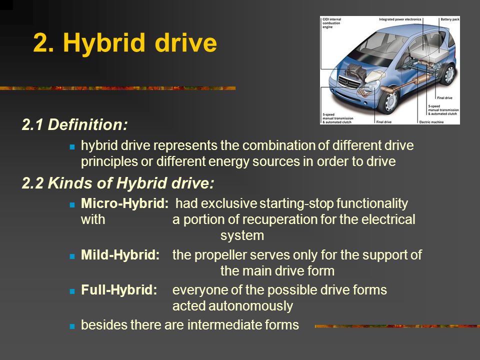 Alternative Fuels Table Of Content 1 Bio Sel 2 Hybrid Drive 3 5 2 Hybrid Drive 1 Definition