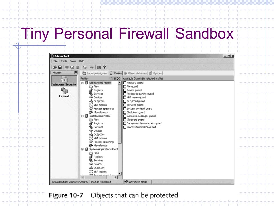 Tiny Personal Firewall Sandbox