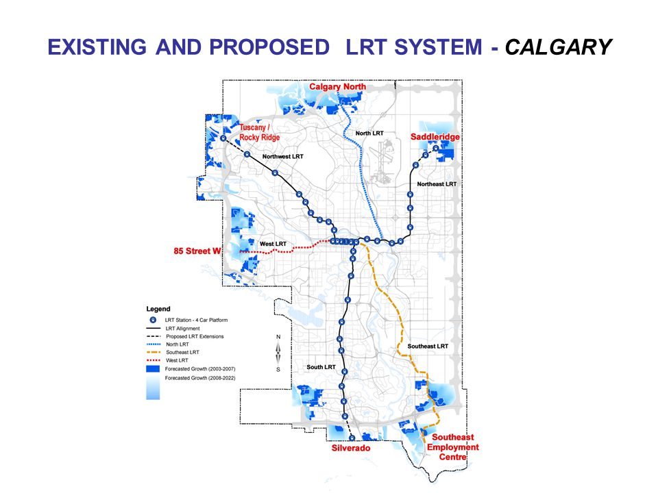 EXISTING AND PROPOSED LRT SYSTEM - CALGARY