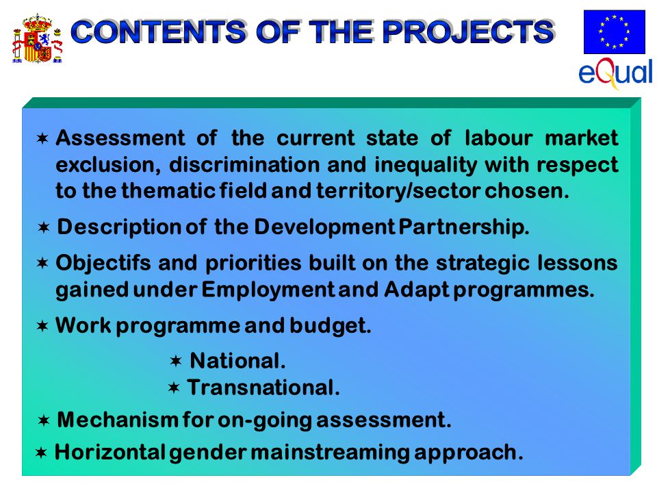  Assessment of the current state of labour market exclusion, discrimination and inequality with respect to the thematic field and territory/sector chosen.